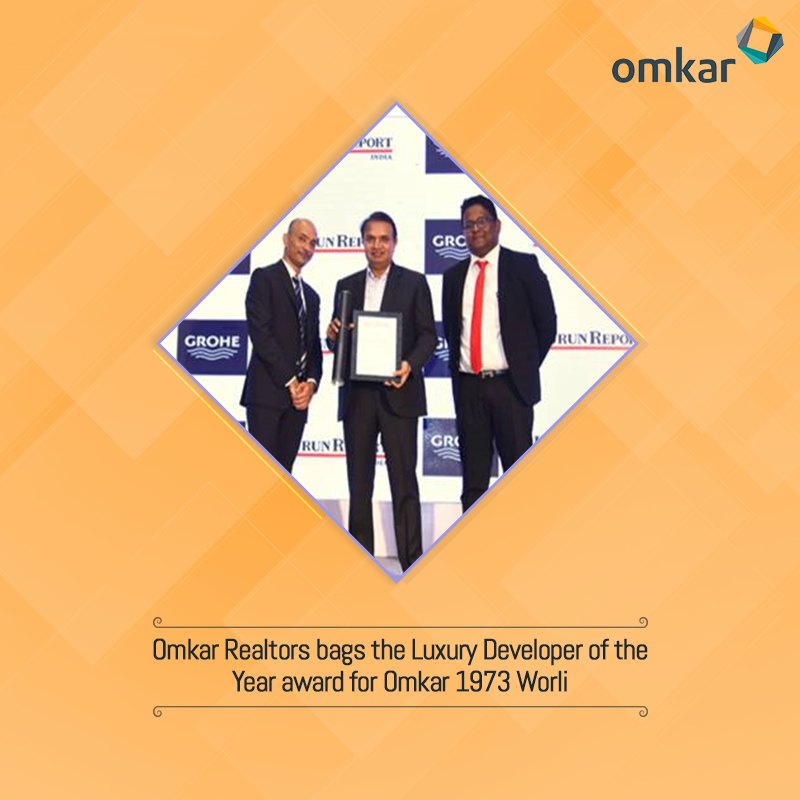 Omkar Realtors awarded Luxury Developer of the year award for the project Omkar1973 Update